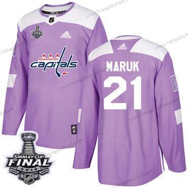 Adidas Muž Capitals #21 Dennis Maruk Nachový Autentické Bojuje proti rakovině 2018 Stanley Cup Final Sešitý NHL Dres