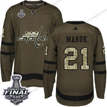 Adidas Muž Capitals #21 Dennis Maruk Zelená Salute to Service 2018 Stanley Cup Final Sešitý NHL Dres