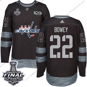 Adidas Muž Capitals #22 Madison Bowey Černá 1917-2017 100th Výročí 2018 Stanley Cup Final Sešitý NHL Dres