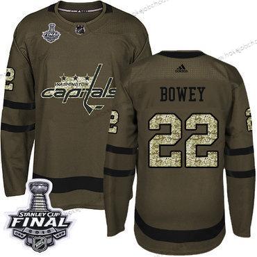 Adidas Muž Capitals #22 Madison Bowey Zelená Salute to Service 2018 Stanley Cup Final Sešitý NHL Dres