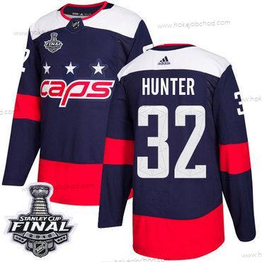 Adidas Muž Capitals #32 Dale Hunter Námořnictvo Autentické 2018 Stadium Series Stanley Cup Final Sešitý NHL Dres