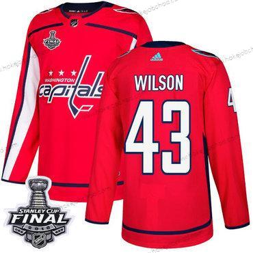 Adidas Muž Capitals #43 Tom Wilson Červené Domácí Autentické 2018 Stanley Cup Final Sešitý NHL Dres