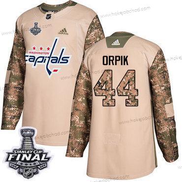 Adidas Muž Capitals #44 Brooks Orpik Camo Autentické 2017 Veterans Day 2018 Stanley Cup Final Sešitý NHL Dres