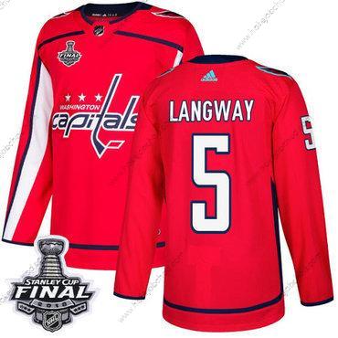 Adidas Muž Capitals #5 Rod Langway Červené Domácí Autentické 2018 Stanley Cup Final Sešitý NHL Dres