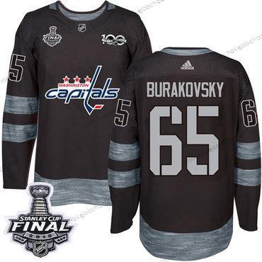 Adidas Muž Capitals #65 Andre Burakovsky Černá 1917-2017 100th Výročí 2018 Stanley Cup Final Sešitý NHL Dres