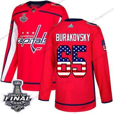 Adidas Muž Capitals #65 Andre Burakovsky Červené Domácí Autentické USA Flag 2018 Stanley Cup Final Sešitý NHL Dres