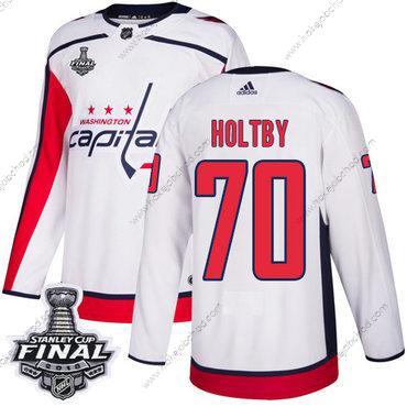 Adidas Muž Capitals #70 Braden Holtby Bílý Road Autentické 2018 Stanley Cup Final Sešitý NHL Dres