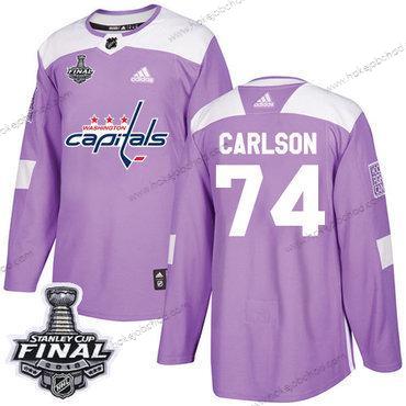 Adidas Muž Capitals #74 John Carlson Nachový Autentické Bojuje proti rakovině 2018 Stanley Cup Final Sešitý NHL Dres