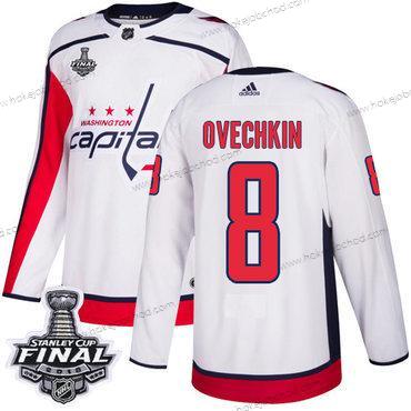 Adidas Muž Capitals #8 Alex Ovechkin Bílý Road Autentické 2018 Stanley Cup Final Sešitý NHL Dres