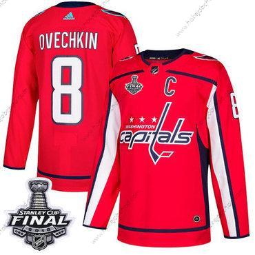 Adidas Muž Capitals #8 Alex Ovechkin Červené Domácí Autentické 2018 Stanley Cup Final Sešitý NHL Dres