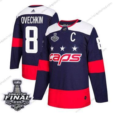 Adidas Muž Capitals #8 Alex Ovechkin Námořnictvo Autentické 2018 Stadium Series Stanley Cup Final Sešitý NHL Dres