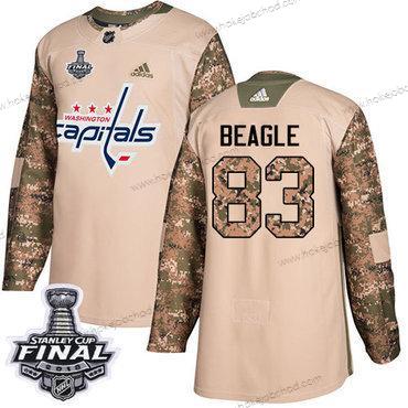 Adidas Muž Capitals #83 Jay Beagle Camo Autentické 2017 Veterans Day 2018 Stanley Cup Final Sešitý NHL Dres