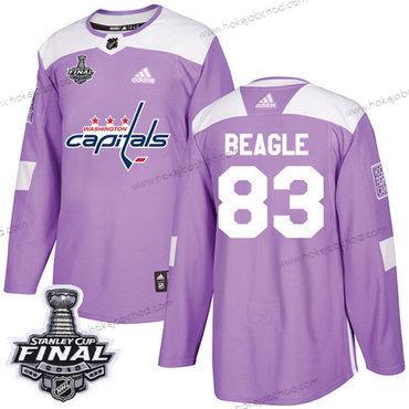 Adidas Muž Capitals #83 Jay Beagle Nachový Autentické Bojuje proti rakovině 2018 Stanley Cup Final Sešitý NHL Dres