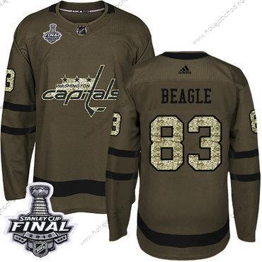 Adidas Muž Capitals #83 Jay Beagle Zelená Salute to Service 2018 Stanley Cup Final Sešitý NHL Dres