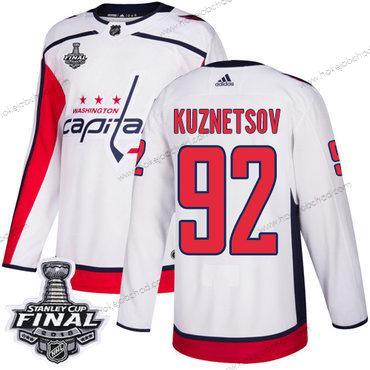 Adidas Muž Capitals #92 Evgeny Kuznetsov Bílý Road Autentické 2018 Stanley Cup Final Sešitý NHL Dres