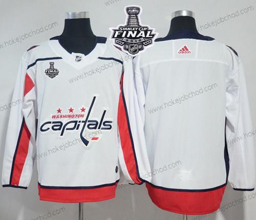 Adidas Muž Capitals Prázdný Bílý Road Autentické 2018 Stanley Cup Final Sešitý NHL Dres