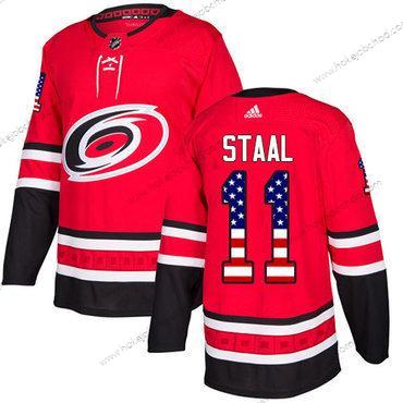 Adidas Muž Carolina Hurricanes #11 Jordan Staal Červené Domácí Autentické USA Flag Sešitý NHL Dres