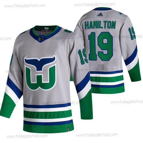 Adidas Muž Carolina Hurricanes #19 Dougie Hamilton Šedá 2020-21 Obrácený Retro Náhradní NHL Dres