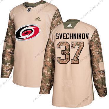 Adidas Muž Carolina Hurricanes #37 Andrei Svechnikov Camo Autentické 2017 Veterans Day Sešitý NHL Dres