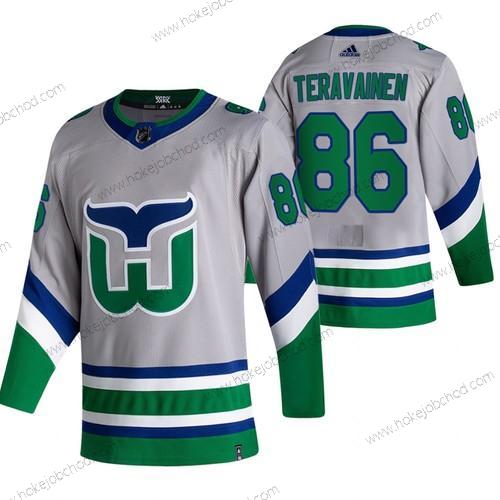 Adidas Muž Carolina Hurricanes #86 Teuvo Teravainen Šedá 2020-21 Obrácený Retro Náhradní NHL Dres