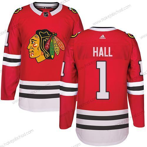 Adidas Muž Chicago Blackhawks #1 Glenn Hall Červené Domácí Autentické Sešitý NHL Dres