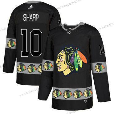 Adidas Muž Chicago Blackhawks #10 Patrick Sharp Černá Tým Logos Dres