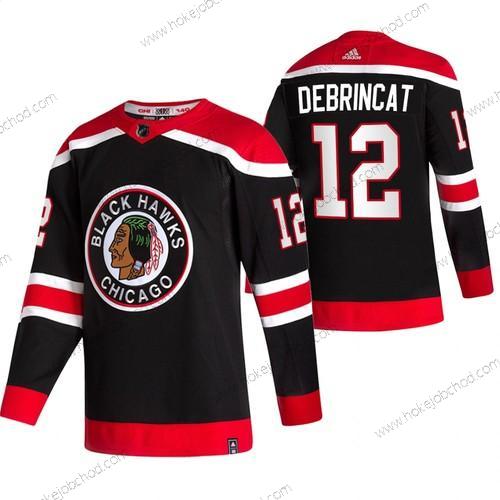 Adidas Muž Chicago Blackhawks #12 Alex Debrincat Černá 2020-21 Obrácený Retro Náhradní NHL Dres