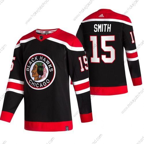 Adidas Muž Chicago Blackhawks #15 Zack Smith Černá 2020-21 Obrácený Retro Náhradní NHL Dres