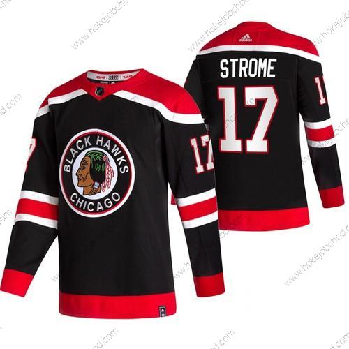 Adidas Muž Chicago Blackhawks #17 Dylan Strome Černá 2020-21 Obrácený Retro Náhradní NHL Dres