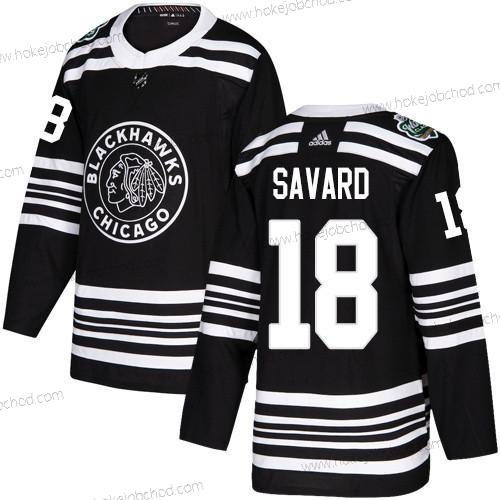 Adidas Muž Chicago Blackhawks #18 Denis Savard Černá Autentické 2019 Zimní Klasický Sešitý NHL Dres