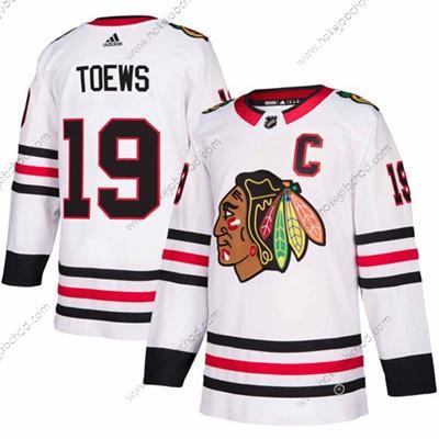 Adidas Muž Chicago Blackhawks #19 Jonathan Toews Bílý Road Autentické Sešitý NHL Dres