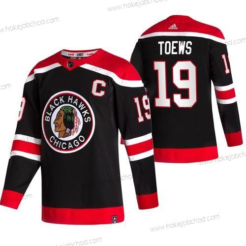 Adidas Muž Chicago Blackhawks #19 Jonathan Toews Černá 2020-21 Obrácený Retro Náhradní NHL Dres