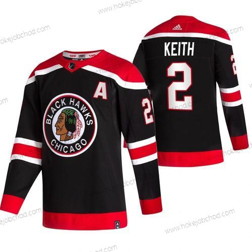 Adidas Muž Chicago Blackhawks #2 Duncan Keith Černá 2020-21 Obrácený Retro Náhradní NHL Dres