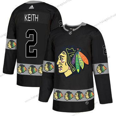 Adidas Muž Chicago Blackhawks #2 Duncan Keith Černá Tým Logos Dres