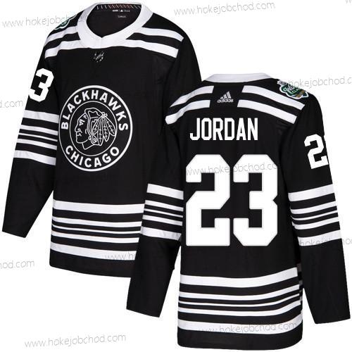 Adidas Muž Chicago Blackhawks #23 Michael Jordan Černá Autentické 2019 Zimní Klasický Sešitý NHL Dres