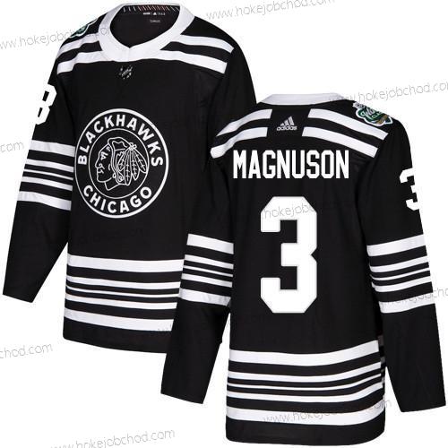 Adidas Muž Chicago Blackhawks #3 Keith Magnuson Černá Autentické 2019 Zimní Klasický Sešitý NHL Dres