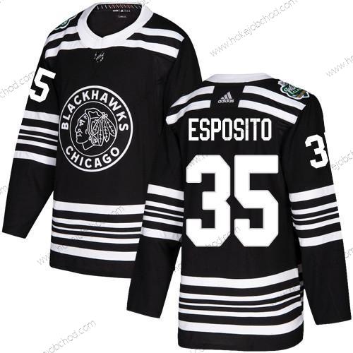 Adidas Muž Chicago Blackhawks #35 Tony Esposito Černá Autentické 2019 Zimní Klasický Sešitý NHL Dres