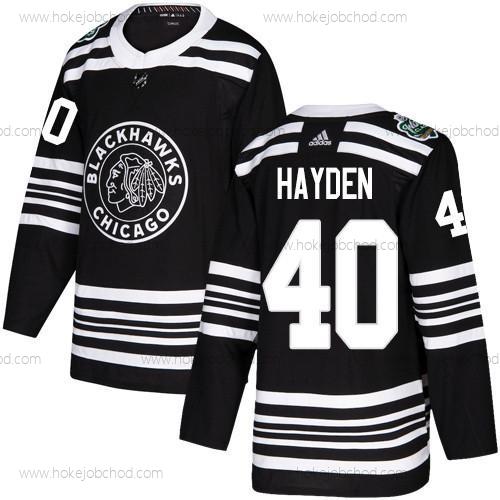 Adidas Muž Chicago Blackhawks #40 John Hayden Černá Autentické 2019 Zimní Klasický Sešitý NHL Dres