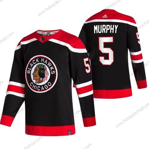 Adidas Muž Chicago Blackhawks #5 Connor Murphy Černá 2020-21 Obrácený Retro Náhradní NHL Dres