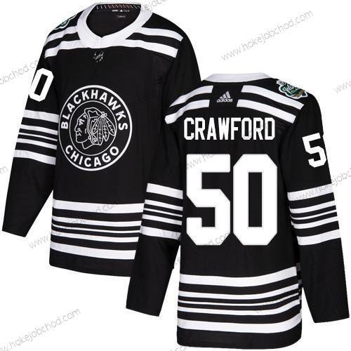 Adidas Muž Chicago Blackhawks #50 Corey Crawford Černá Autentické 2019 Zimní Klasický Sešitý NHL Dres