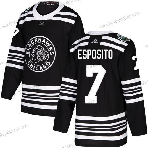 Adidas Muž Chicago Blackhawks #7 Tony Esposito Černá Autentické 2019 Zimní Klasický Sešitý NHL Dres