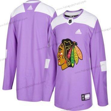 Adidas Muž Chicago Blackhawks Přizpůsobené Nachový Růžový Hokejový Bojuje proti rakovině Tréninkový Dres