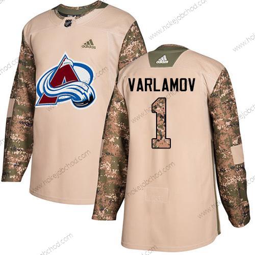 Adidas Muž Colorado Avalanche #1 Semyon Varlamov Camo Autentické 2017 Veterans Day Sešitý NHL Dres