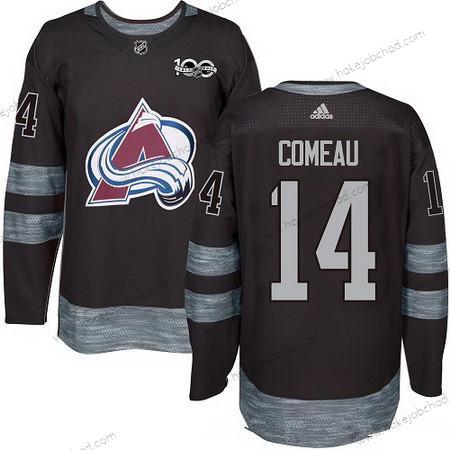 Adidas Muž Colorado Avalanche #14 Blake Comeau Černá 100th Výročí Sešitý NHL 2017 Hokejový Dres