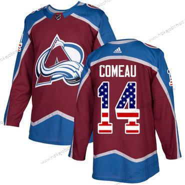 Adidas Muž Colorado Avalanche #14 Blake Comeau Domácí Červené Autentické USA Flag Sešitý NHL Dres