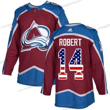 Adidas Muž Colorado Avalanche #14 Rene Robert Domácí Červené Autentické USA Flag Sešitý NHL Dres