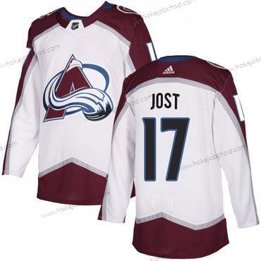 Adidas Muž Colorado Avalanche #17 Tyson Jost Bílý Venkovní Autentické Sešitý NHL Dres