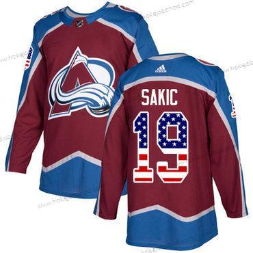 Adidas Muž Colorado Avalanche #19 Joe Sakic Domácí Červené Autentické USA Flag Sešitý NHL Dres