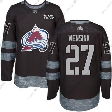 Adidas Muž Colorado Avalanche #27 John Wensink Černá 100th Výročí Sešitý NHL 2017 Hokejový Dres