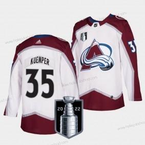 Adidas Muž Colorado Avalanche #35 Darcy Kuemper Bílý 2022 Stanley Cup Final Patch Sešitý NHL Dres